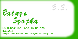 balazs szojka business card